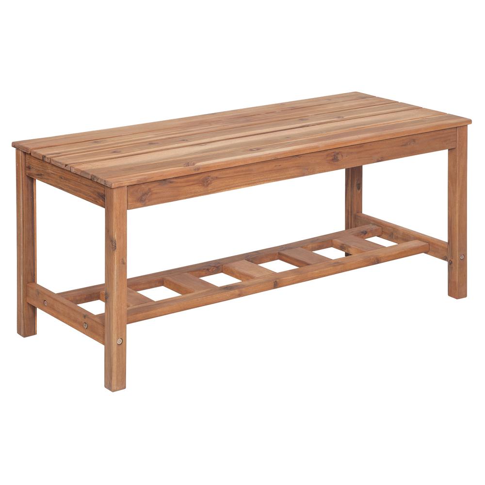 Acacia Wood Ladder Base Coffee Table - Brown. Picture 1