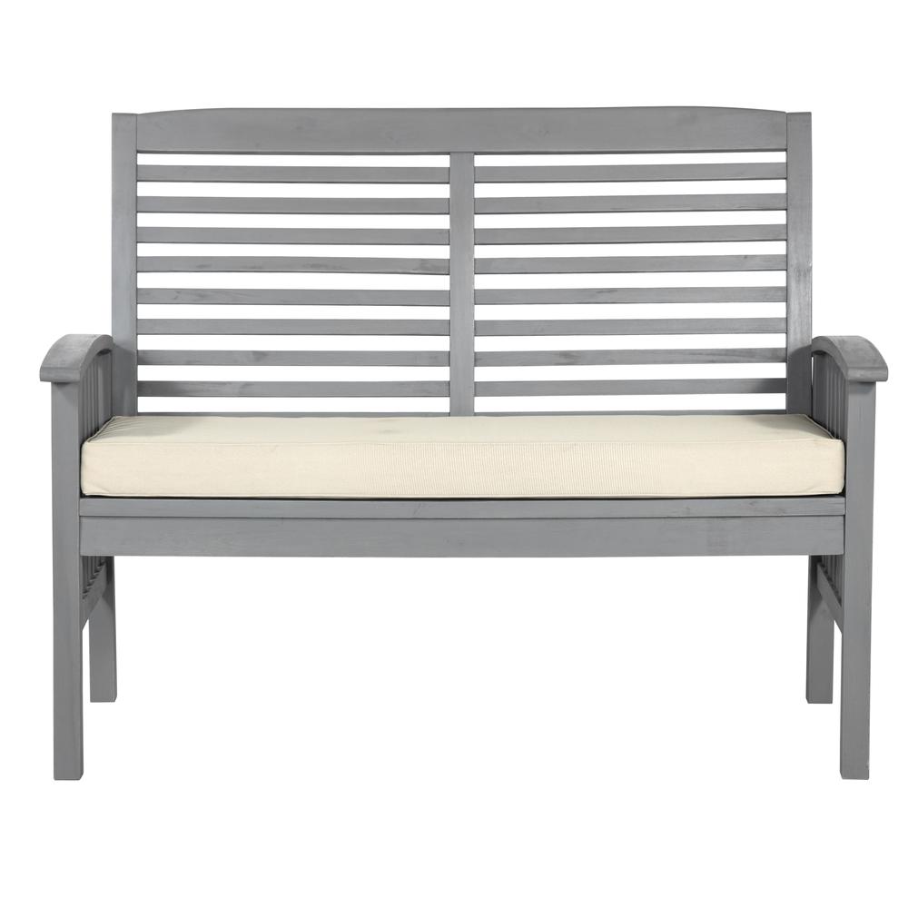 Outdoor Love Seat with Cushion - Grey Wash. Picture 1