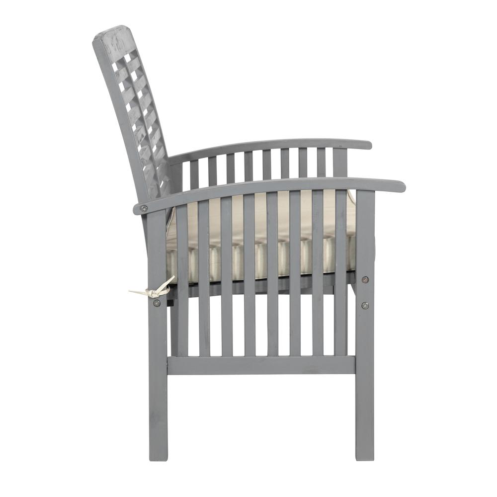 Outdoor Love Seat with Cushion - Grey Wash. Picture 3