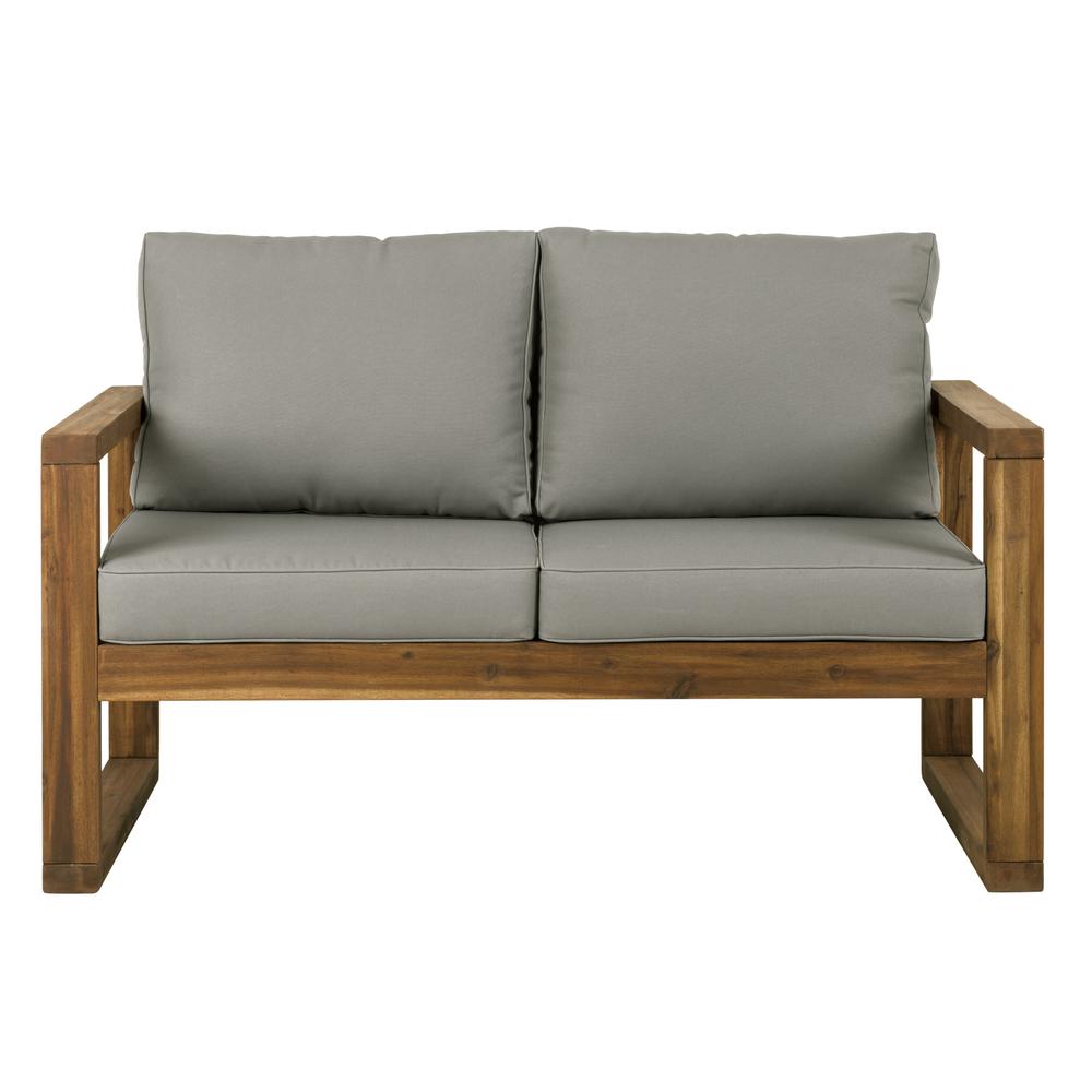 Hudson Collection Love Seat with Cushions - Grey/Brown. Picture 3
