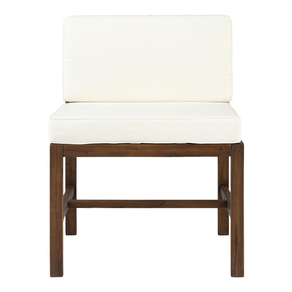 Modular Outdoor Acacia Armless Chair - Dark Brown. Picture 1