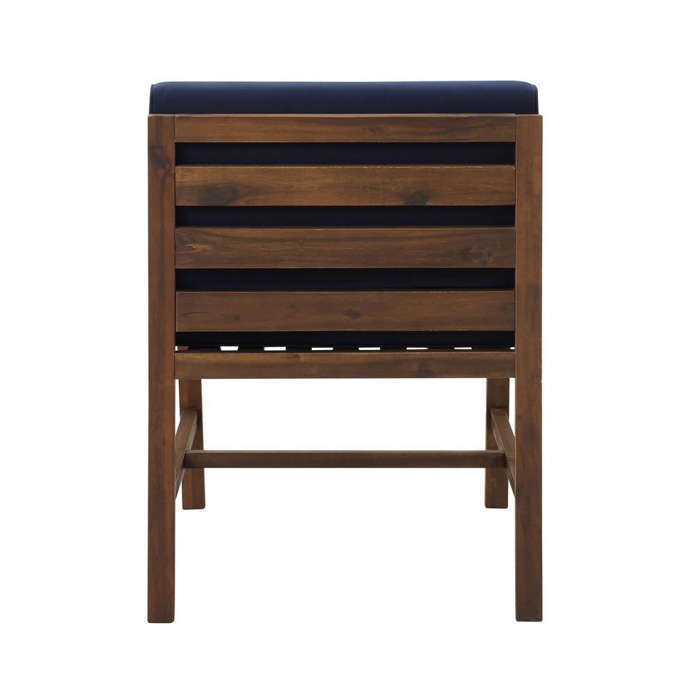 Sanibel Modular Acacia Patio Side Chair - Dark Brown/Navy Blue. Picture 5