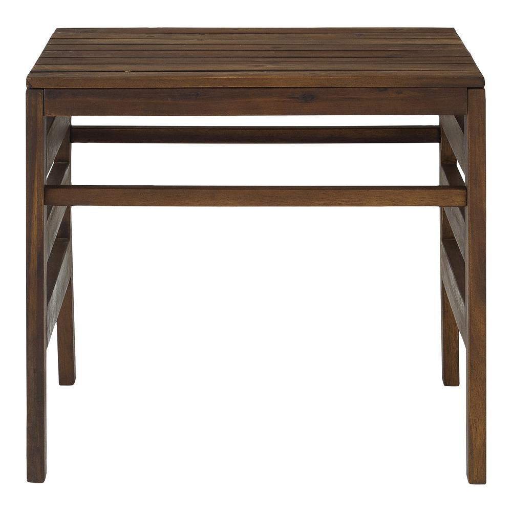 Modular Outdoor Acacia Side Table - Dark Brown. Picture 1