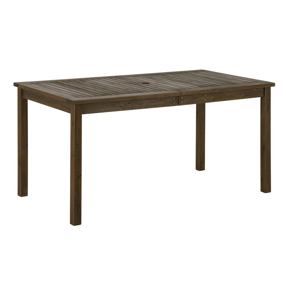 Acacia Wood Patio Classic Dining Table - Dark Brown. Picture 1