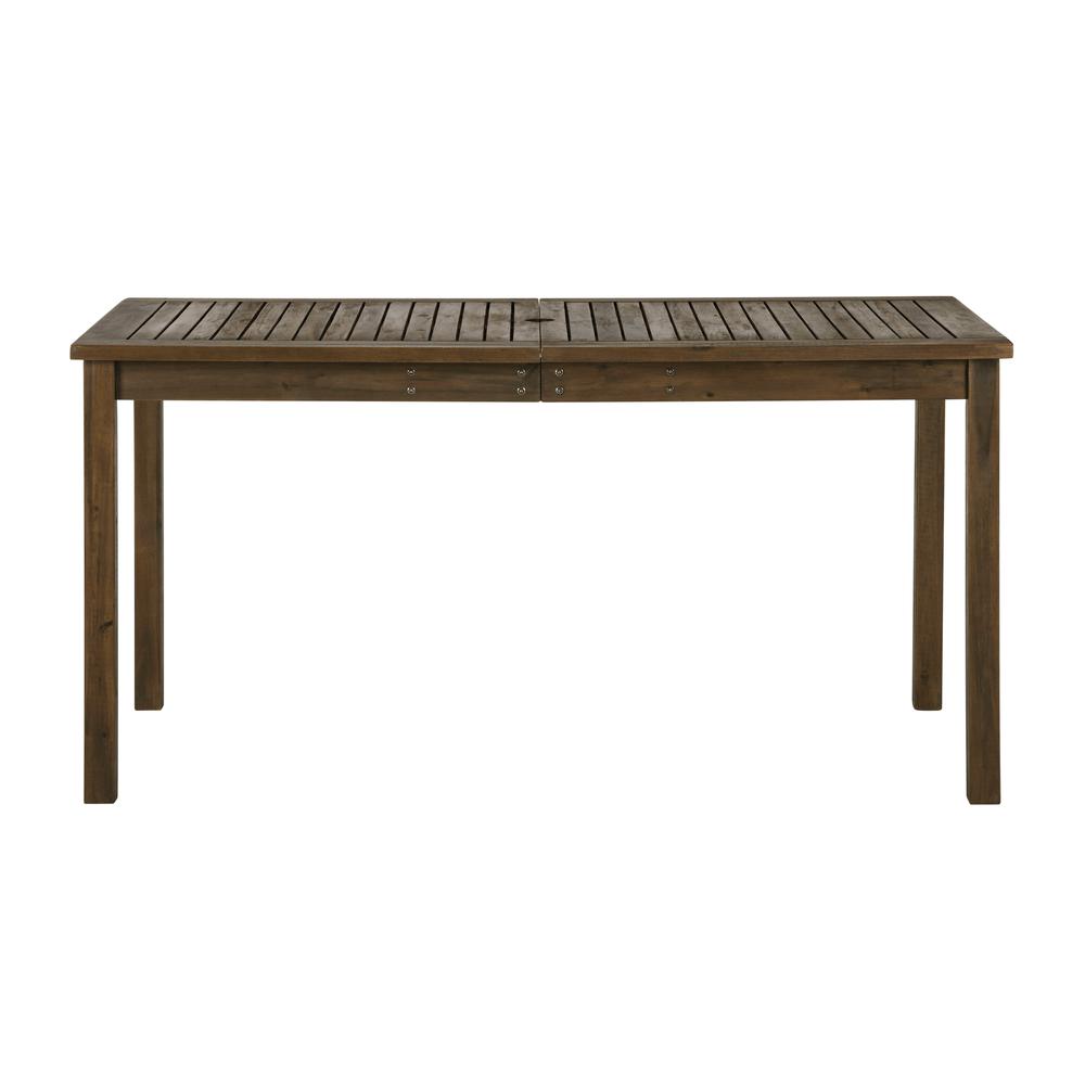 Acacia Wood Patio Classic Dining Table - Dark Brown. Picture 3