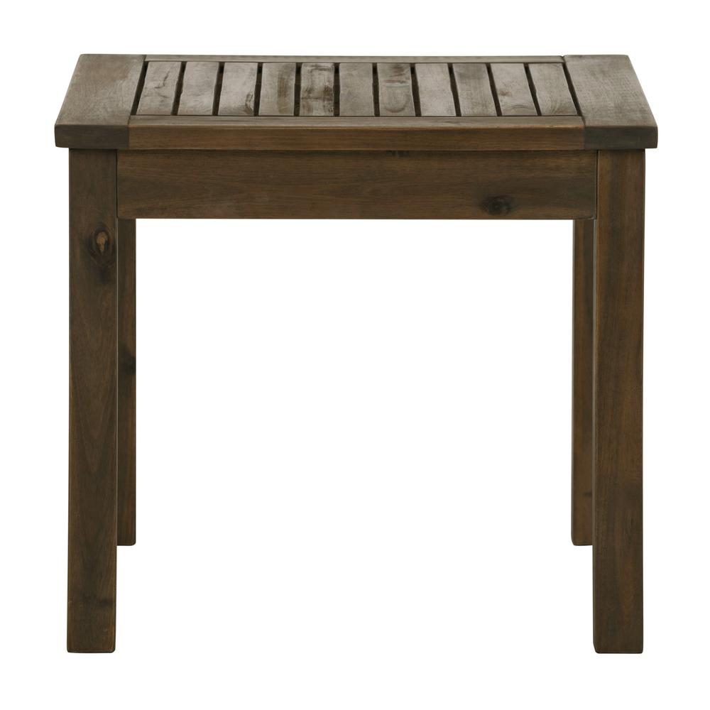 20" Wood Patio Classic Side Table - Dark Brown. Picture 3