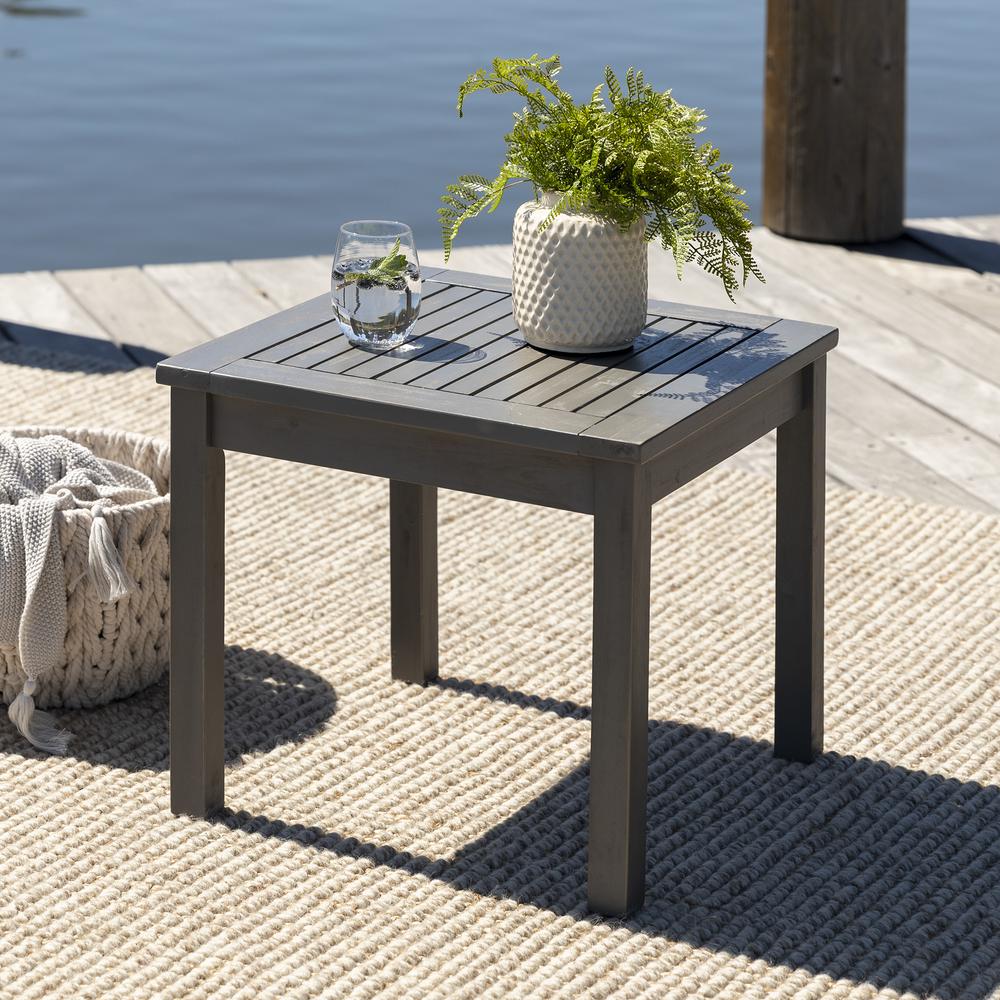 20" Simple Outdoor Side Table - Grey Wash. Picture 2