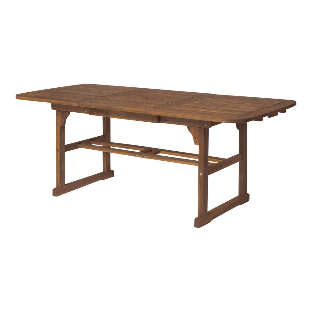 Acacia Wood Patio Butterfly Table - Dark Brown. Picture 1