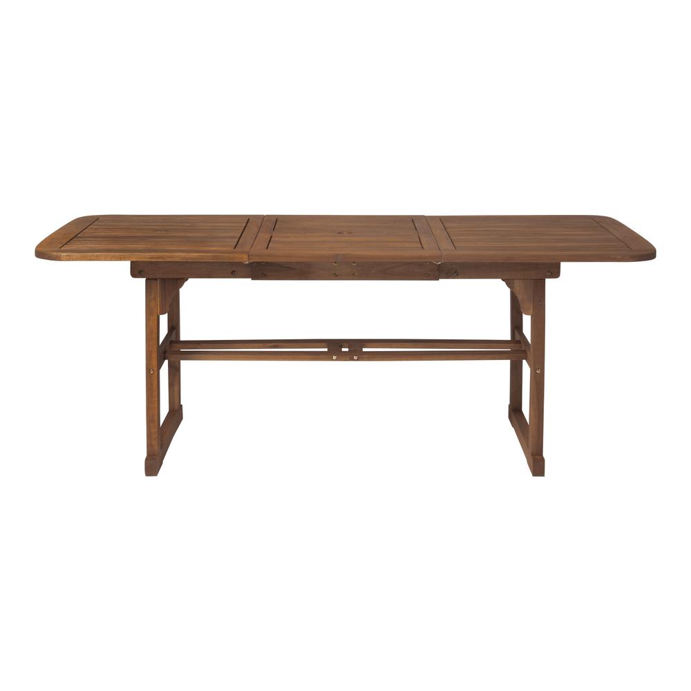 Acacia Wood Patio Butterfly Table - Dark Brown. Picture 2