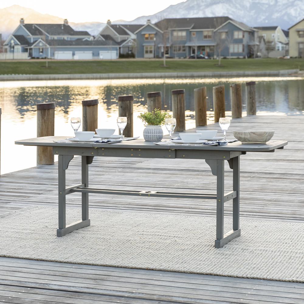 Extendable Outdoor Dining Table - Grey Wash. Picture 2