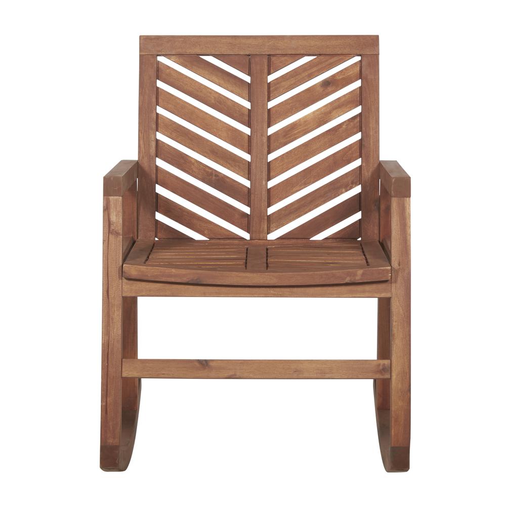 Outdoor Chevron Rocking Chair - Brown. Picture 7