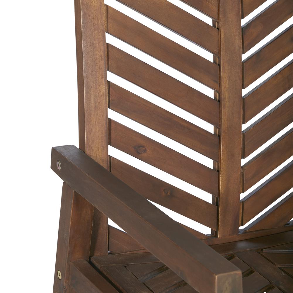 Outdoor Chevron Rocking Chair - Dark Brown. Picture 8