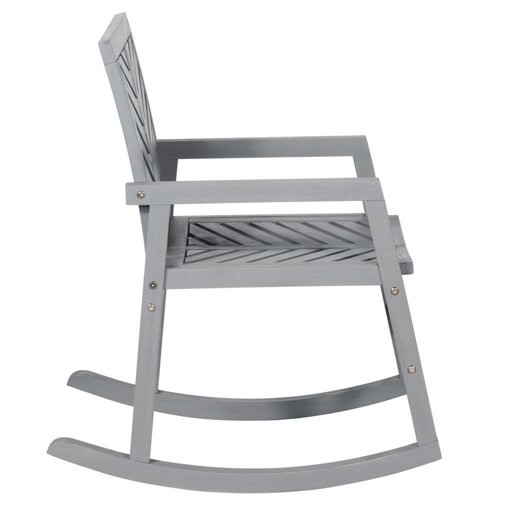 Outdoor Chevron Rocking Chair - Grey Wash. Picture 7