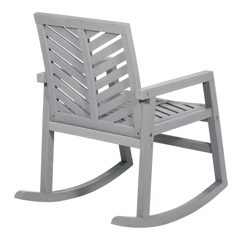 Outdoor Chevron Rocking Chair - Grey Wash. Picture 8