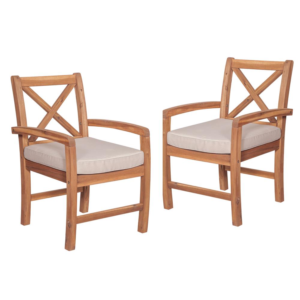 X-Back Patio Chairs with Cushions (Set of 2). Picture 1