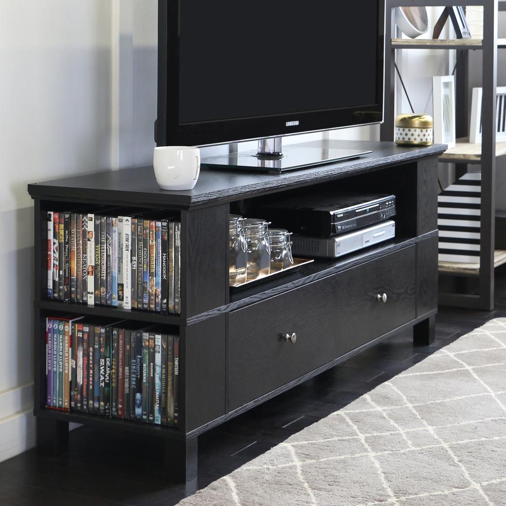 60" Black Wood TV Stand Console. Picture 2