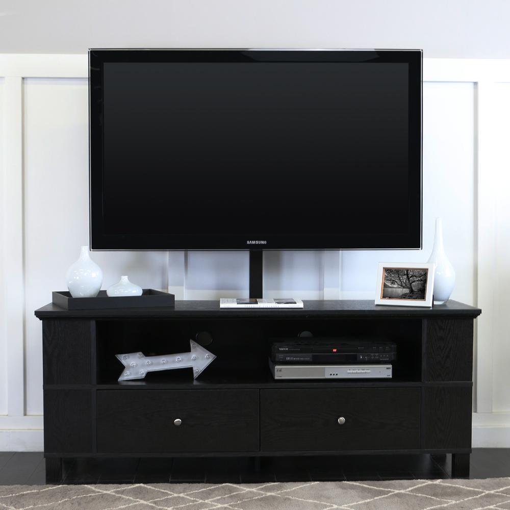 60" Black Wood TV Stand Console. Picture 3