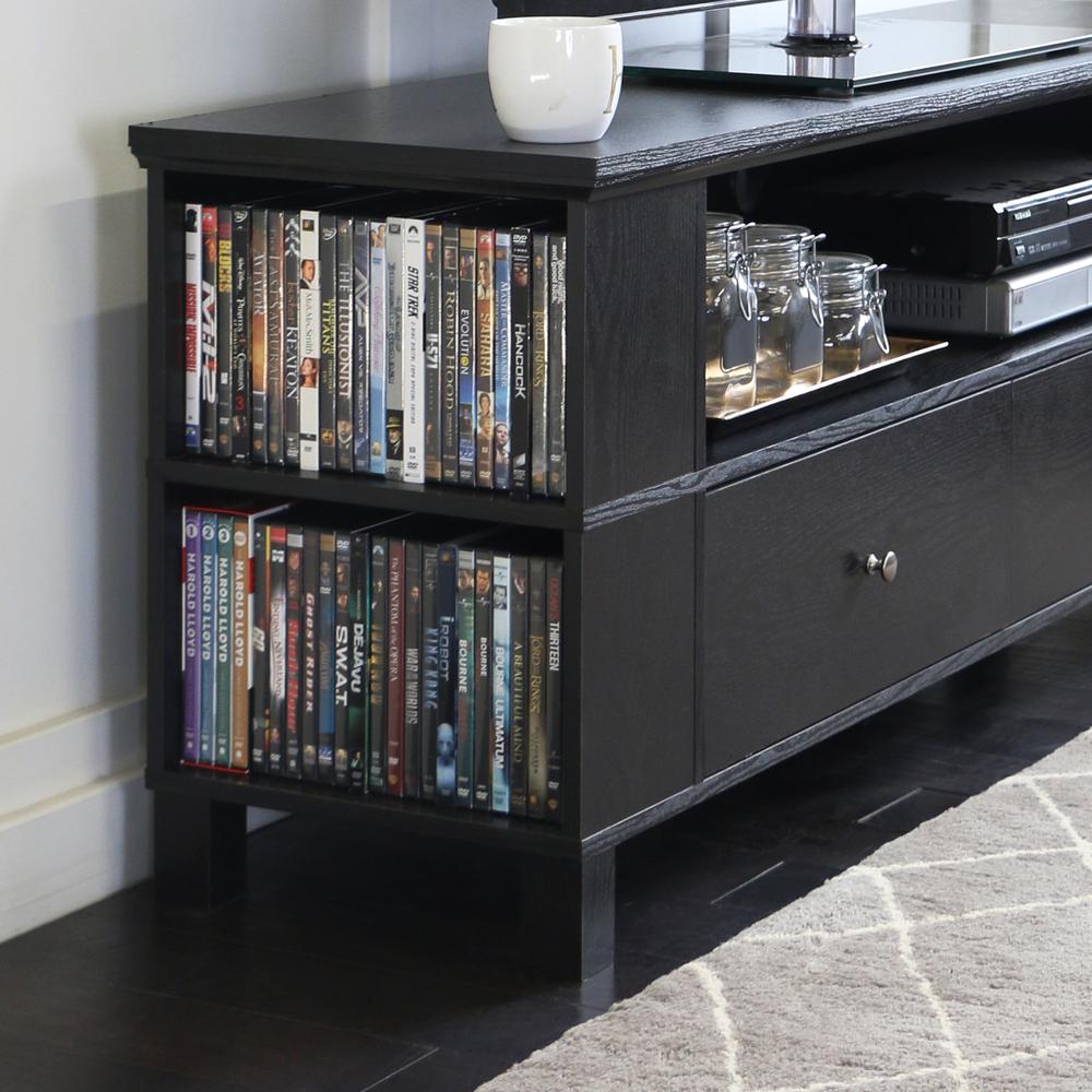 60" Black Wood TV Stand Console. Picture 5