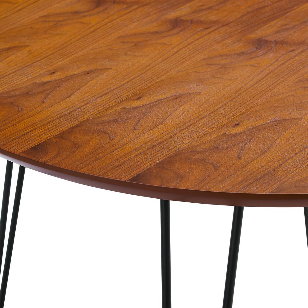 46" Round Hairpin Wood Dining Table - Walnut. Picture 4