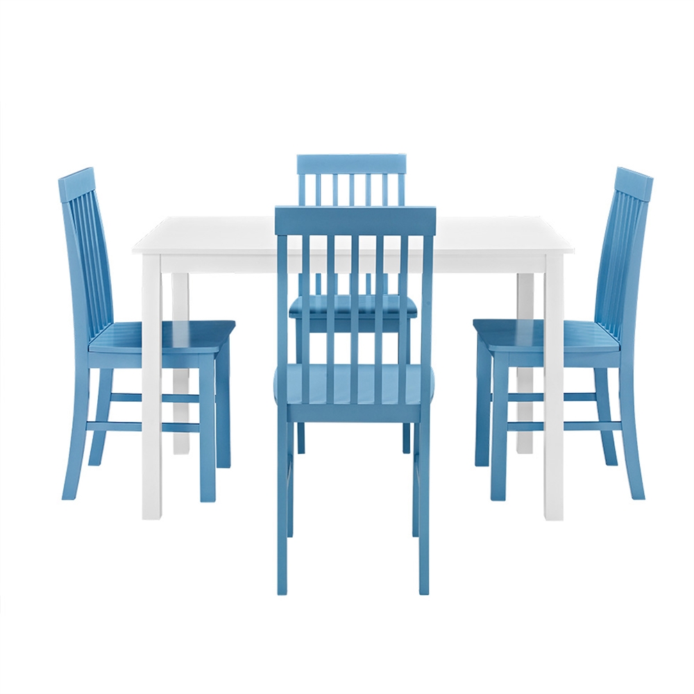 Greyson 5-Piece Dining Set - White/Powder Blue. Picture 3