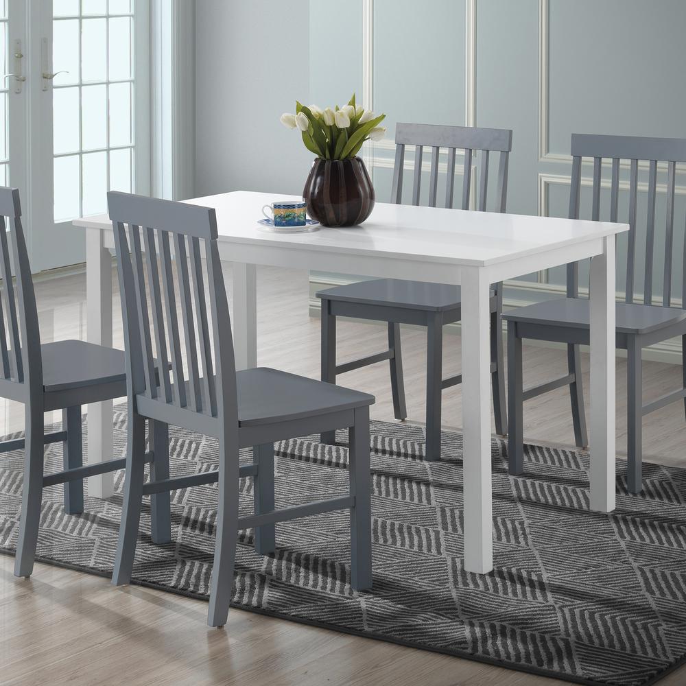 5-Piece Modern Dining Set - White/Grey. Picture 2