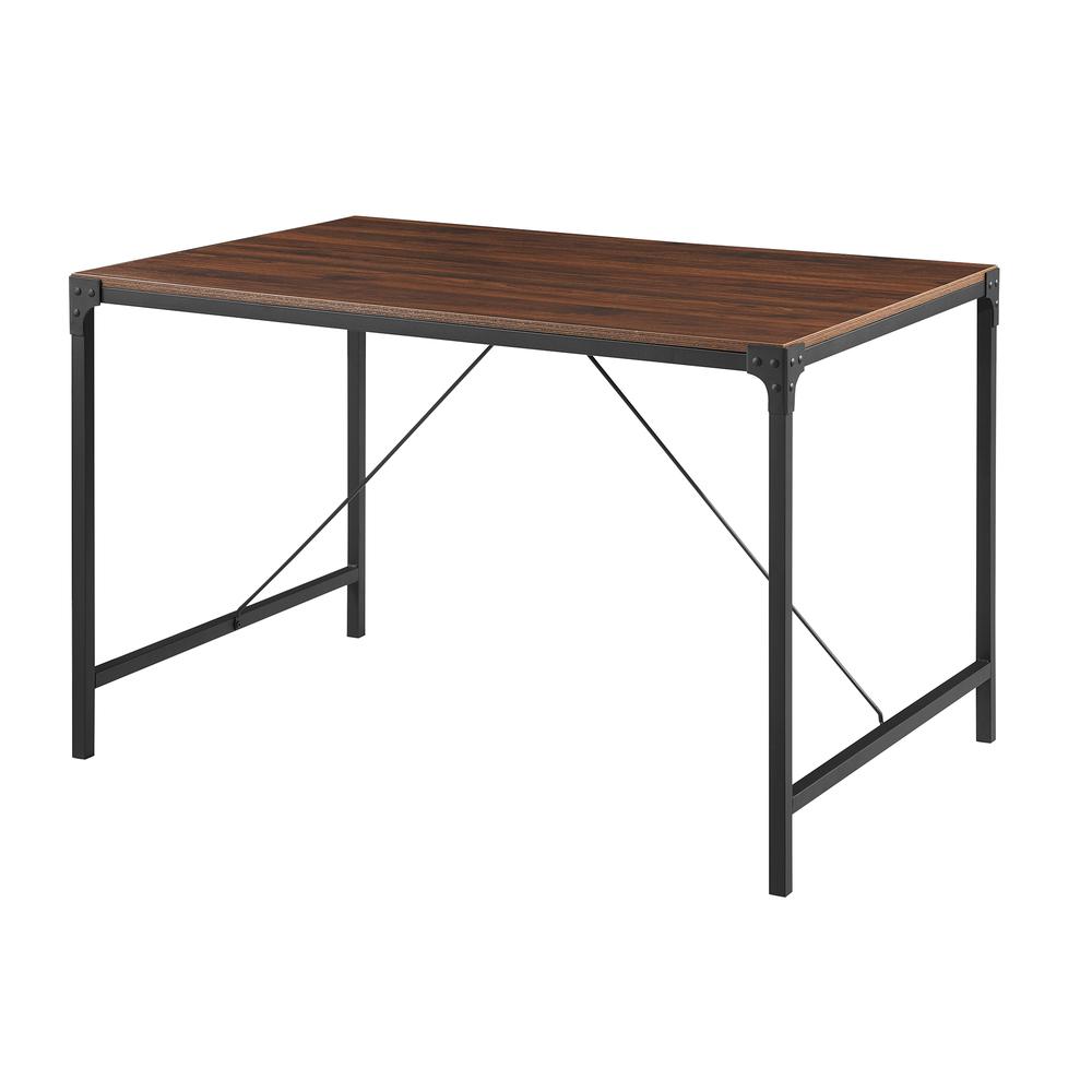 48" Industrial Wood Dining Table - Dark Walnut. Picture 1