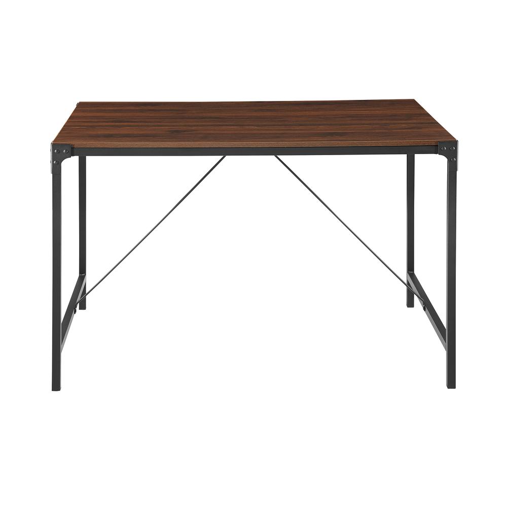 48" Industrial Wood Dining Table - Dark Walnut. Picture 3