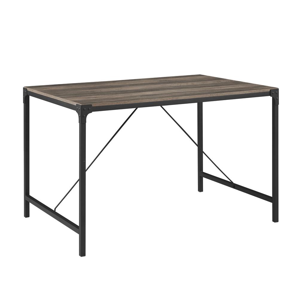 48" Industrial Wood Dining Table - Grey Wash. Picture 1