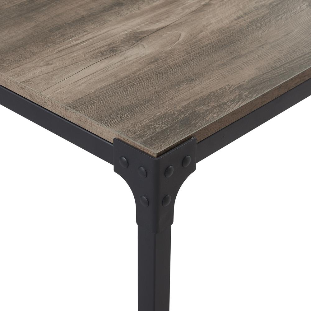 48" Industrial Wood Dining Table - Grey Wash. Picture 4