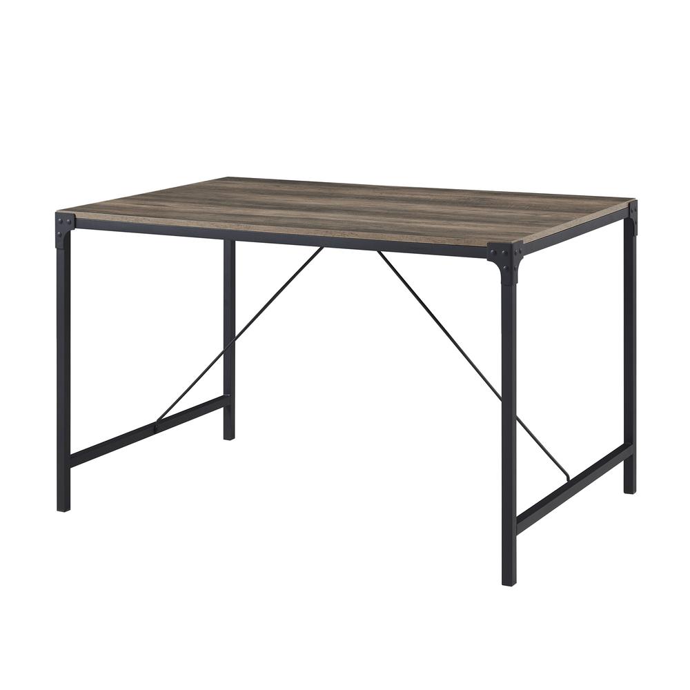 48" Industrial Wood Dining Table - Grey Wash. Picture 6