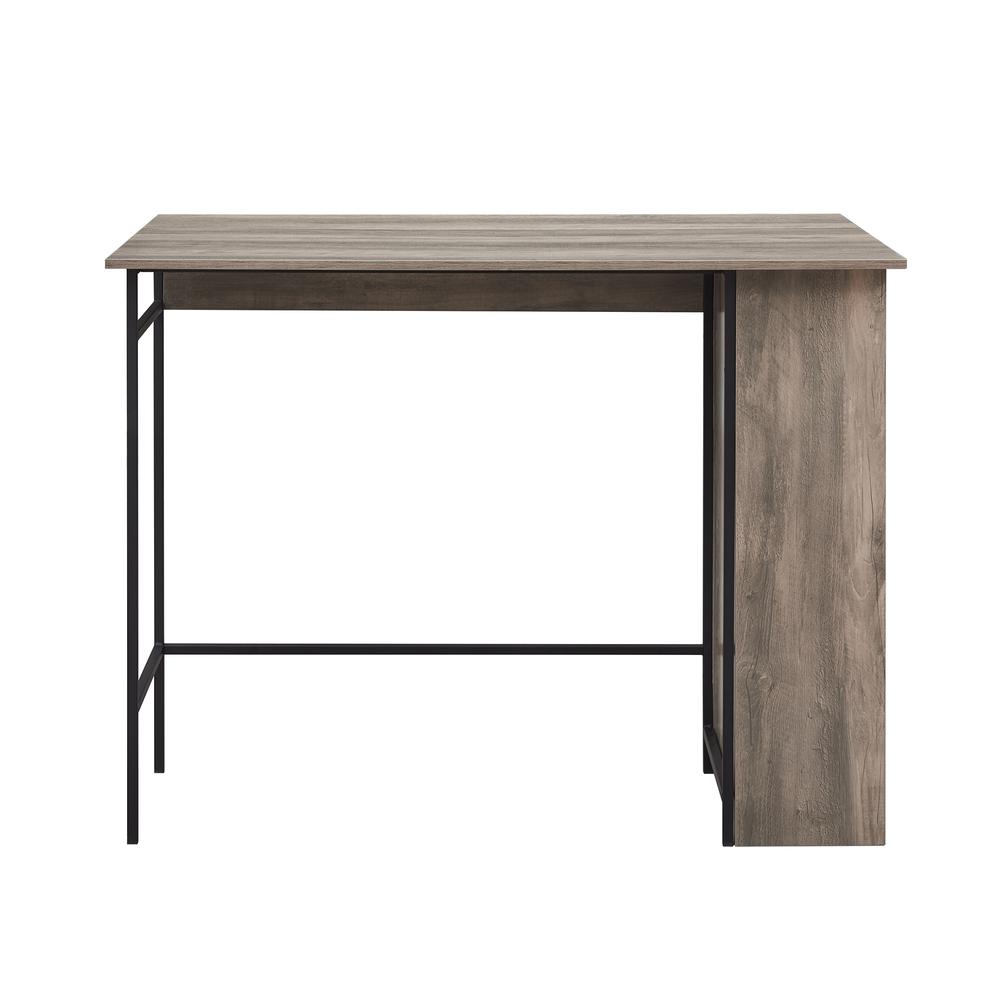 48" Counter Height Drop Leaf Table with Storage - Grey Wash. Picture 4