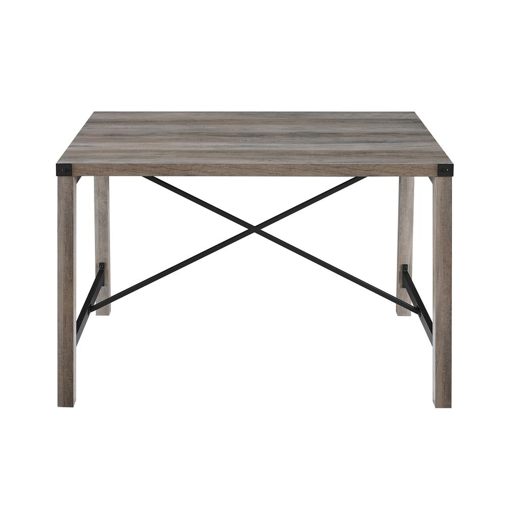 48" Metal X Dining Table - Grey Wash. Picture 5