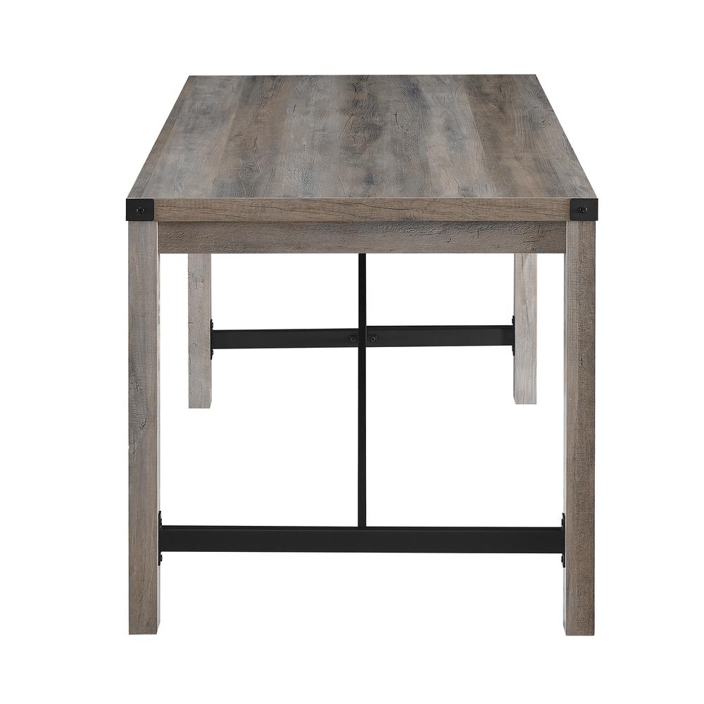 48" Metal X Dining Table - Grey Wash. Picture 6