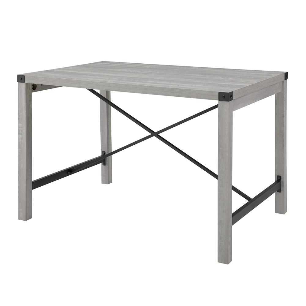 48" Metal X Dining Table - Stone Grey. Picture 1