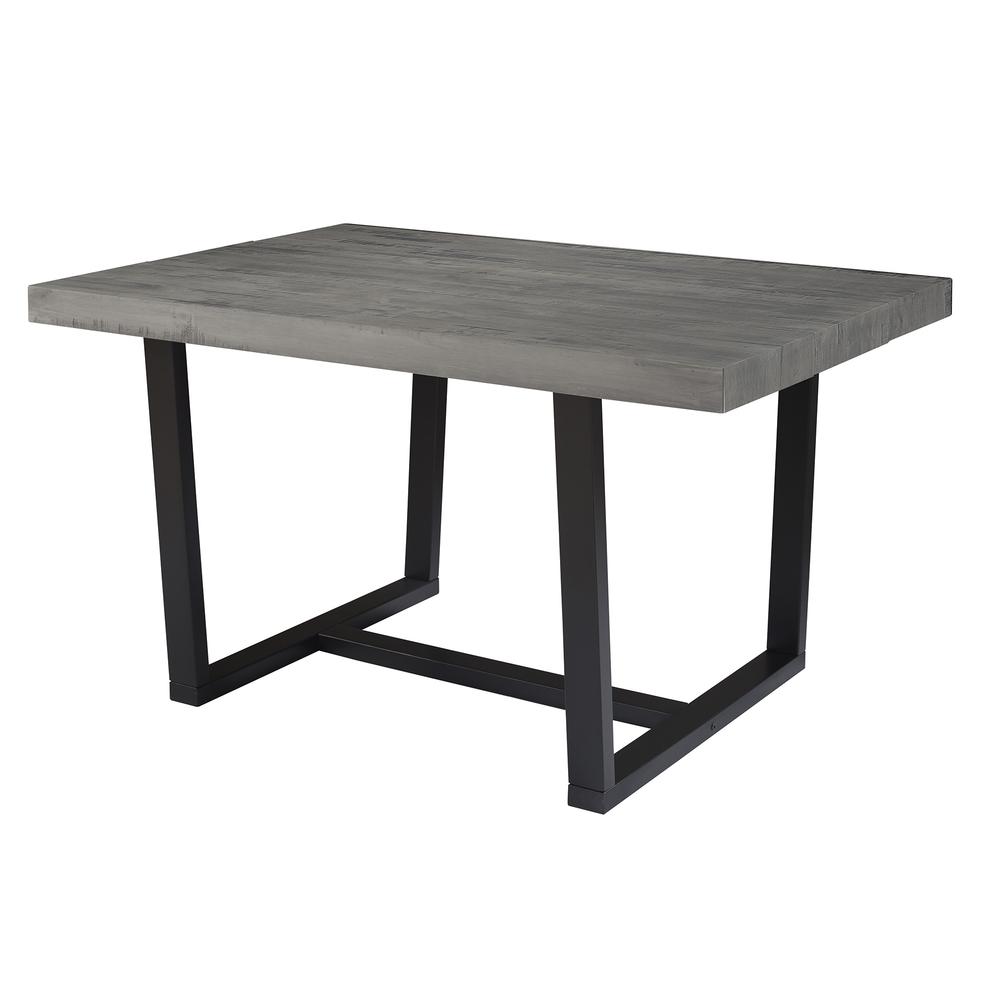 52" Distressed Solid Wood Dining Table - Grey. The main picture.