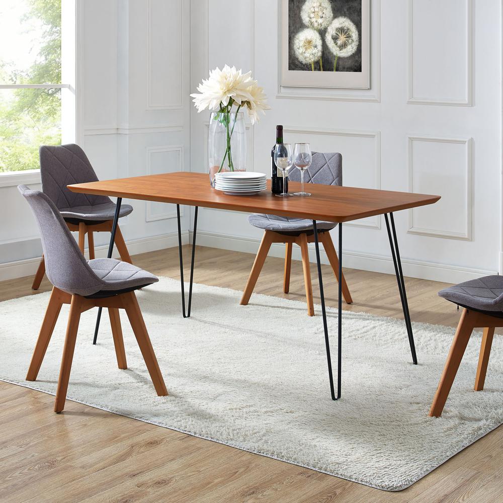 60" Hairpin Wood Dining Table - Walnut. Picture 2