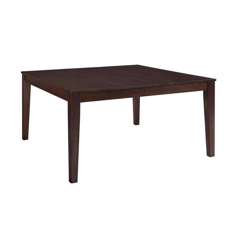 60" Cappuccino Wood Square Dining Table. Picture 1