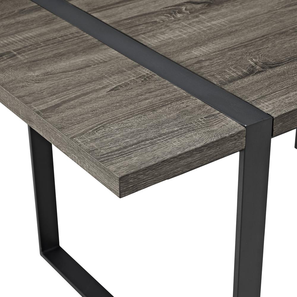 60" Urban Blend Wood Dining Table - Charcoal. Picture 4