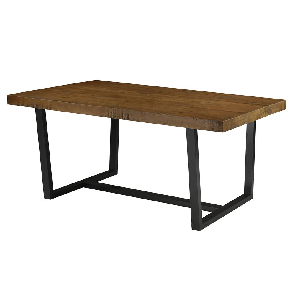 Modern Farmhouse Solid Plank Top Dining Table – Reclaimed Barnwood. Picture 3