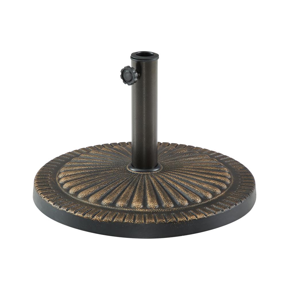 Sunburst Round Umbrella Base - Antique Bronze. Picture 2