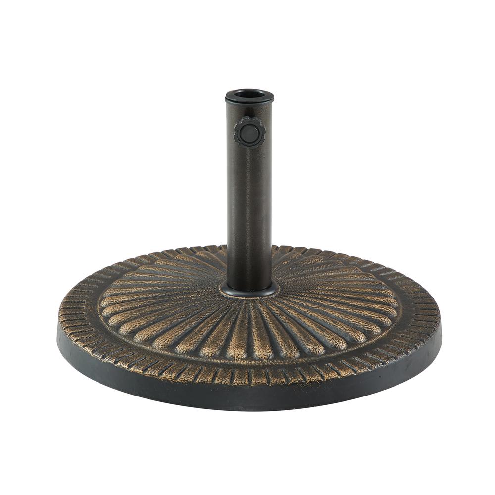 Sunburst Round Umbrella Base - Antique Bronze. Picture 3