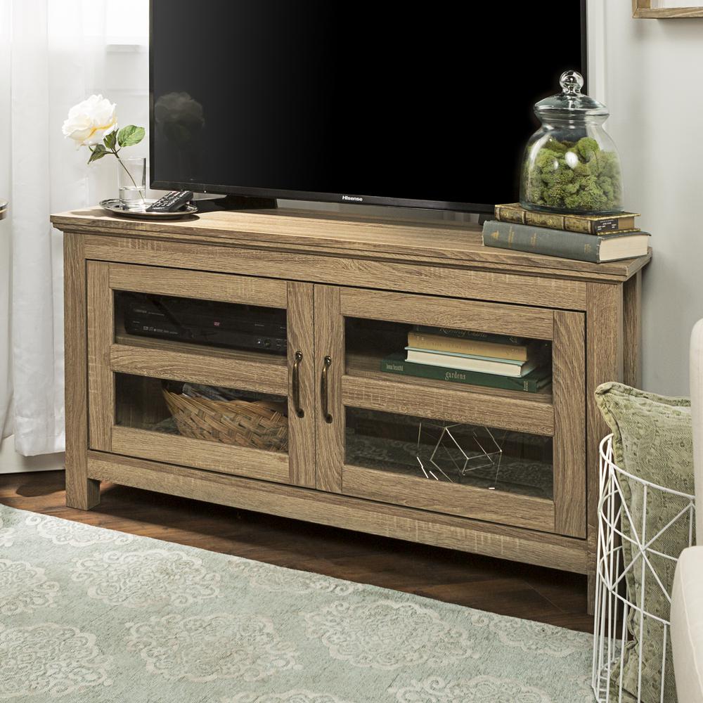 44" Wood TV Stand - Driftwood. Picture 2