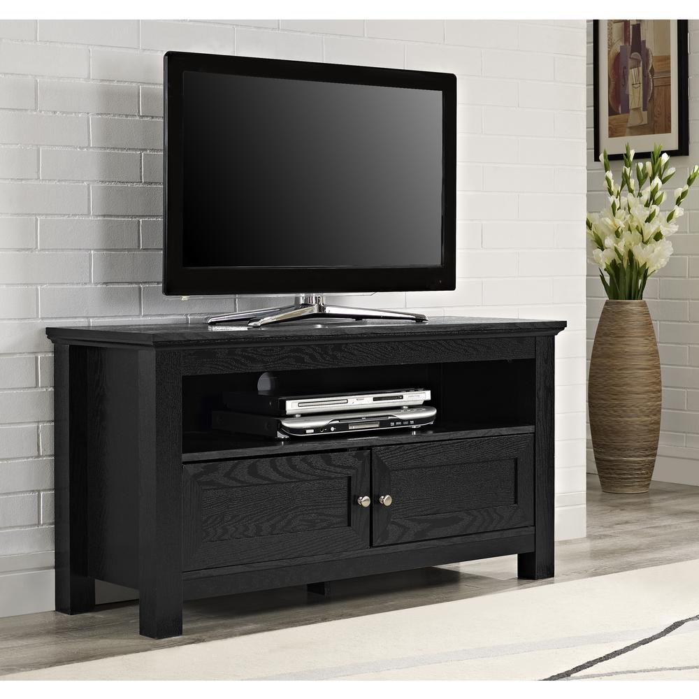 44" Black Wood TV Stand Console. Picture 2