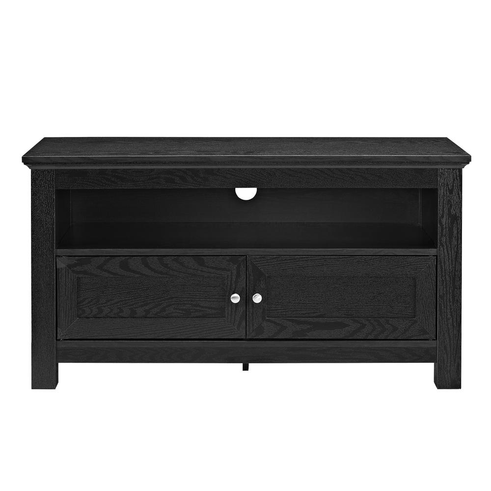 44" Black Wood TV Stand Console. Picture 1