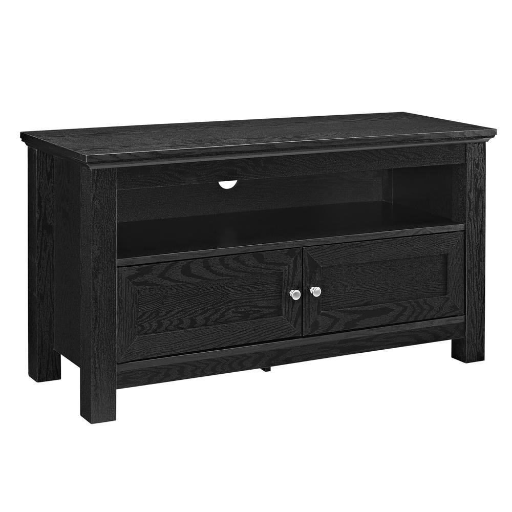 44" Black Wood TV Stand Console. Picture 3
