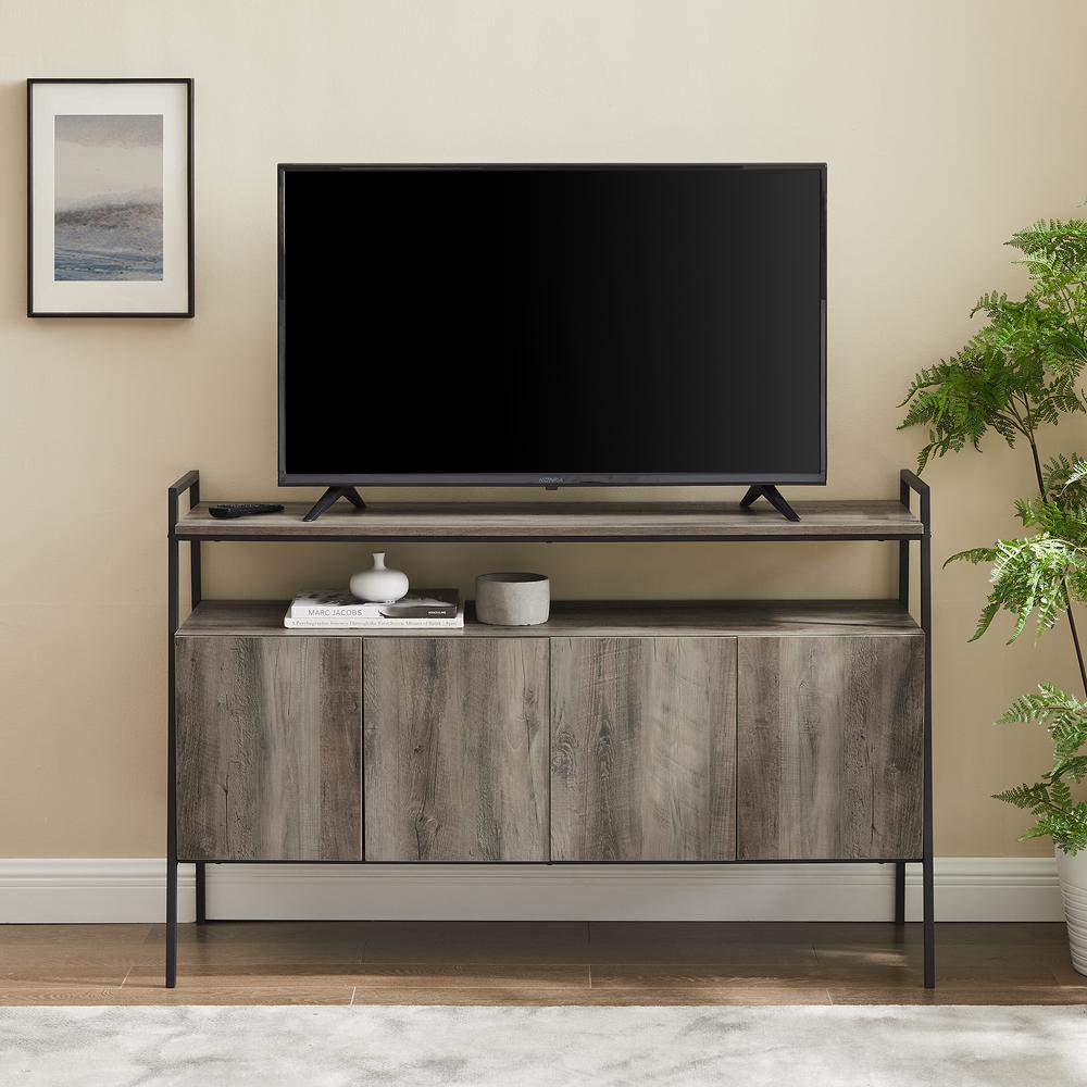 52" Urban Industrial TV Stand - Grey Wash. Picture 2