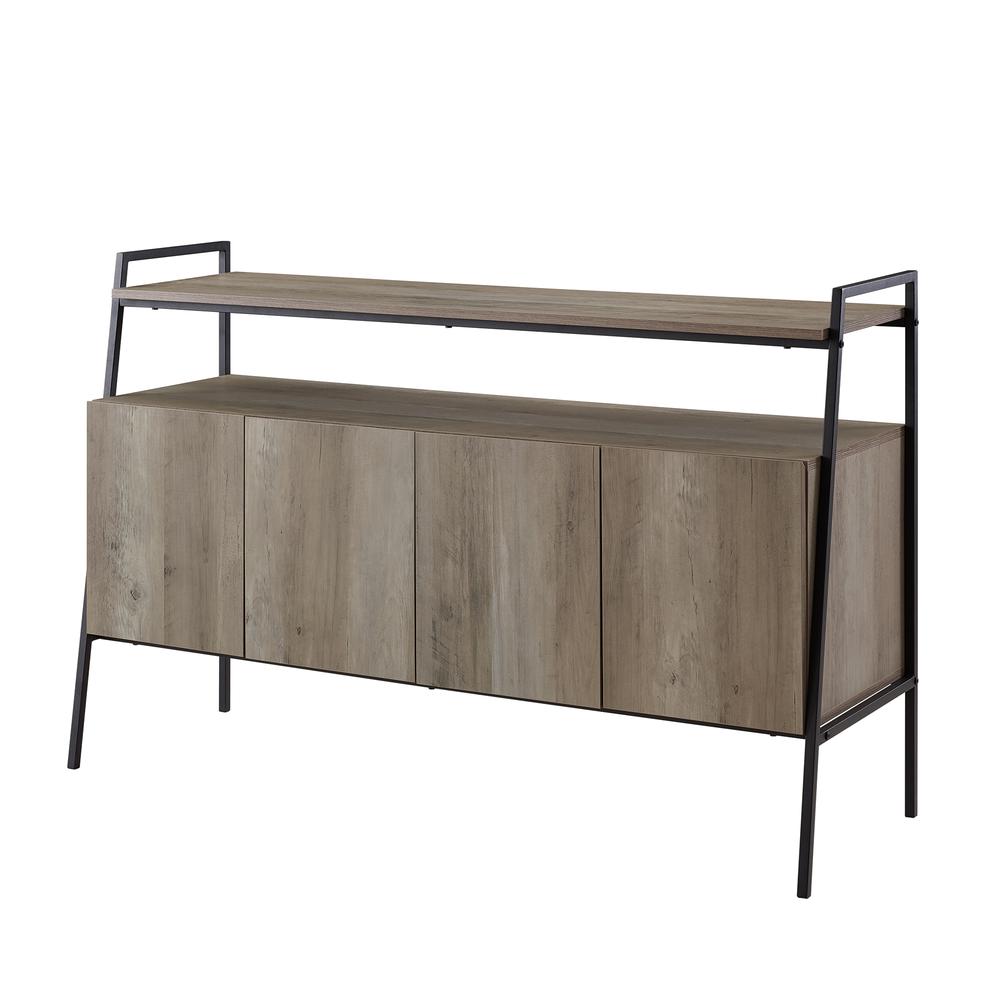 52" Urban Industrial TV Stand - Grey Wash. Picture 4