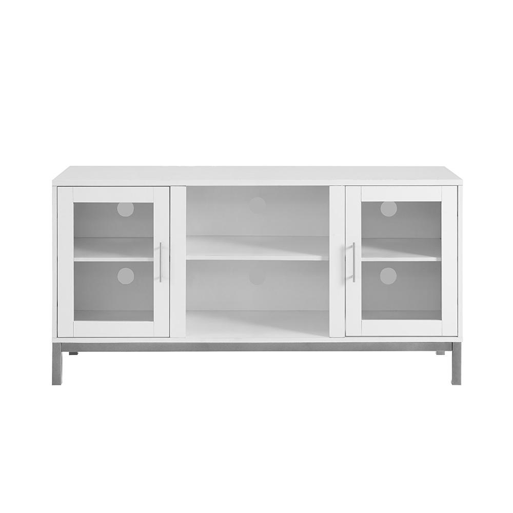 52" Avenue Wood TV Console with Metal Legs - White. Picture 1