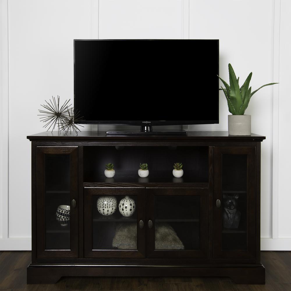 52" Espresso Wood Highboy TV Stand. Picture 3