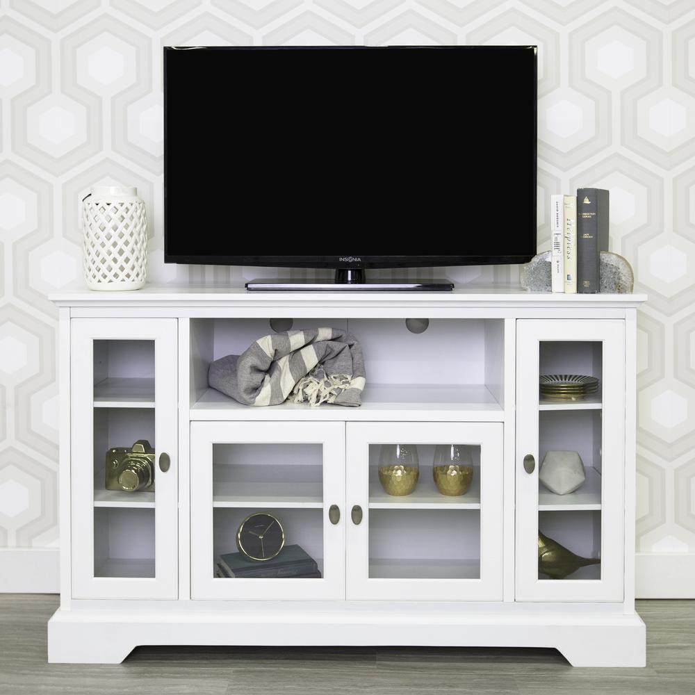 52" Highboy Style Wood TV Stand - White. Picture 2